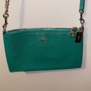 Green crossbody coach purse